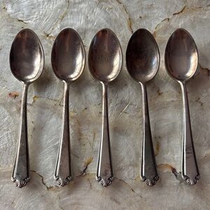 Classic Silver-Tone Dessert Spoons - Set of 5